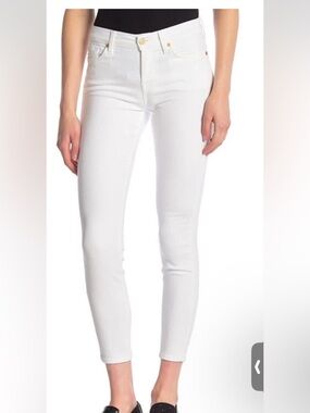 7 For All Mankind White High-Rise Skinny Jeans sz31